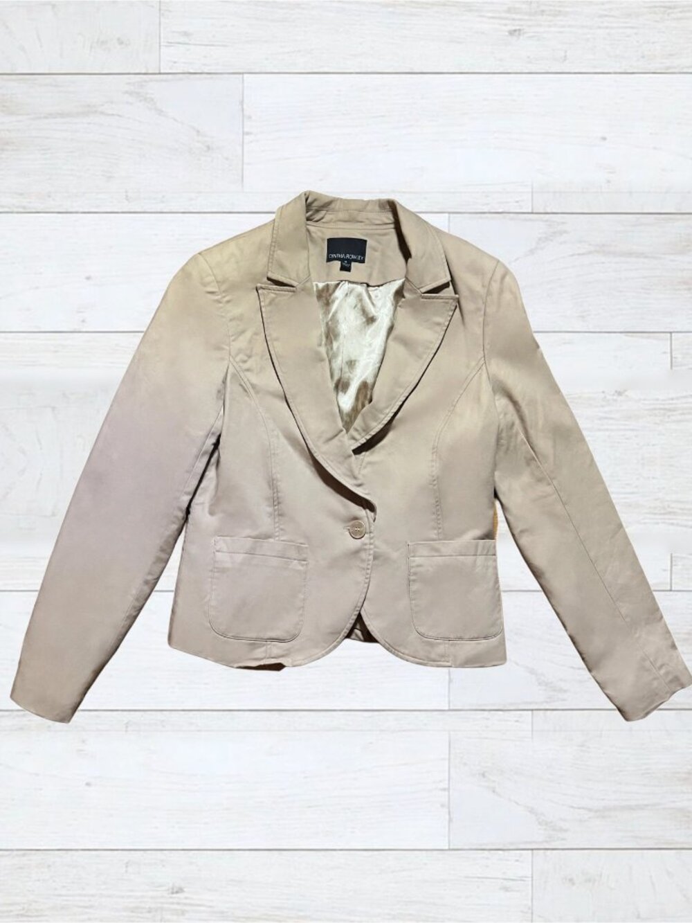 Cynthia Rowley Beige Cotton Tailored Blazer M